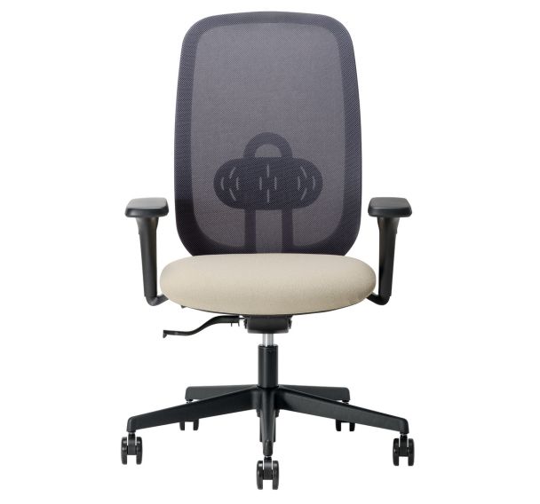 Fauteuil de bureau Clipper dossier résille assise tissu accoudoirs 4D