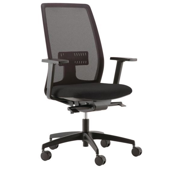 Fauteuil de bureau Oregon dos résille noire struc/tissu accoudoirs 4D
