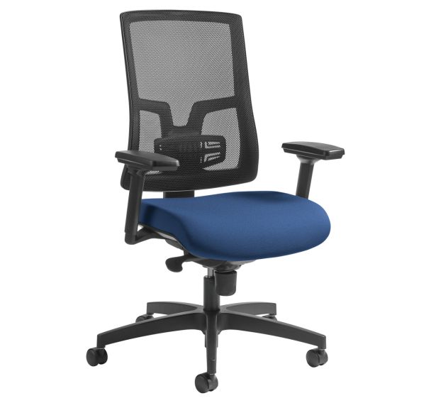 Fauteuil bureau Oria pied noir dossier résille accoudoirs - GGI