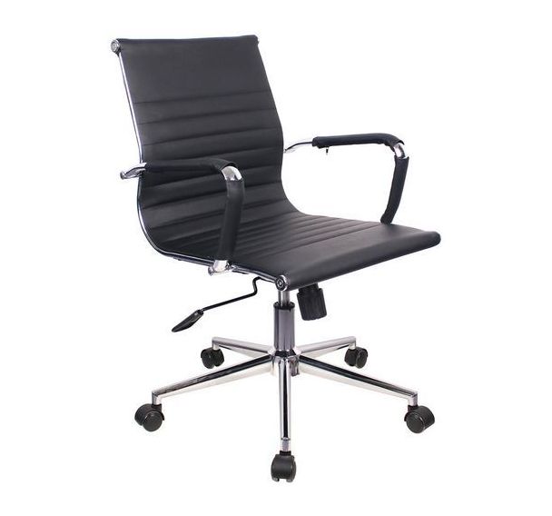 Fauteuil de direction Favora noir - Dossier moyen en PU