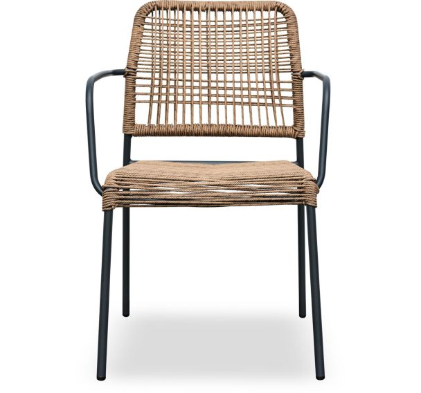 Fauteuil de jardin empilable en corde et acier - City Garden