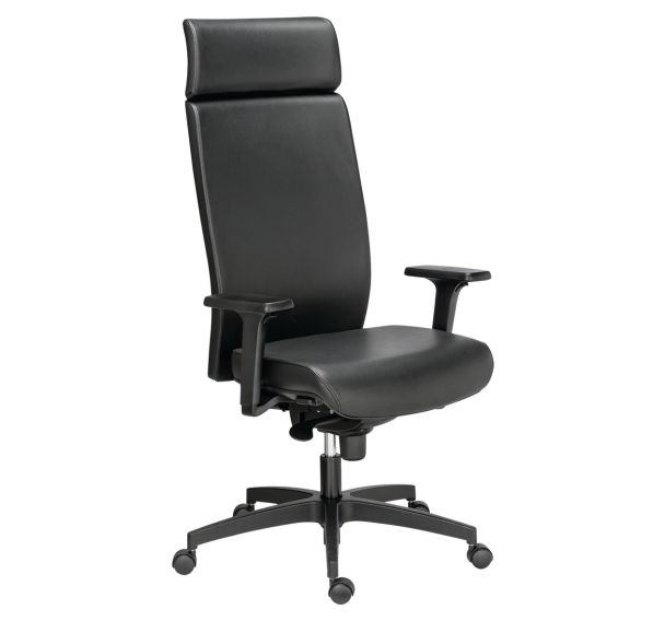 Fauteuil direction Kio cuir noir - GGI