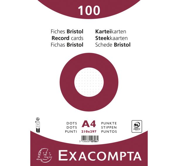 Fiches bristol dots non perforé - Exacompta