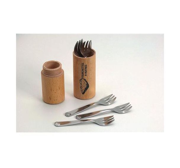 Fourchette à huîtres x 6 + fourreau