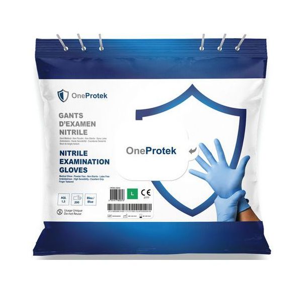 Gant jetable en nitrile condtionné en sachet - OneProtek