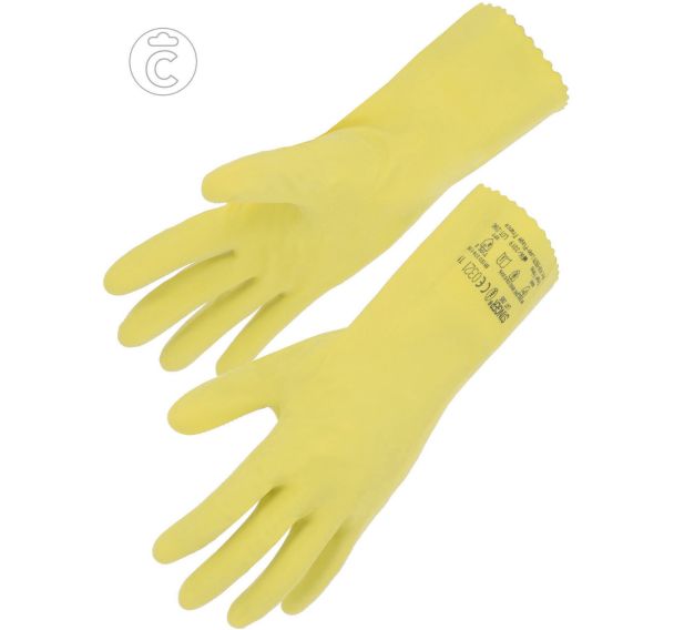 Gant latex jaune floque t7a10 - Singer