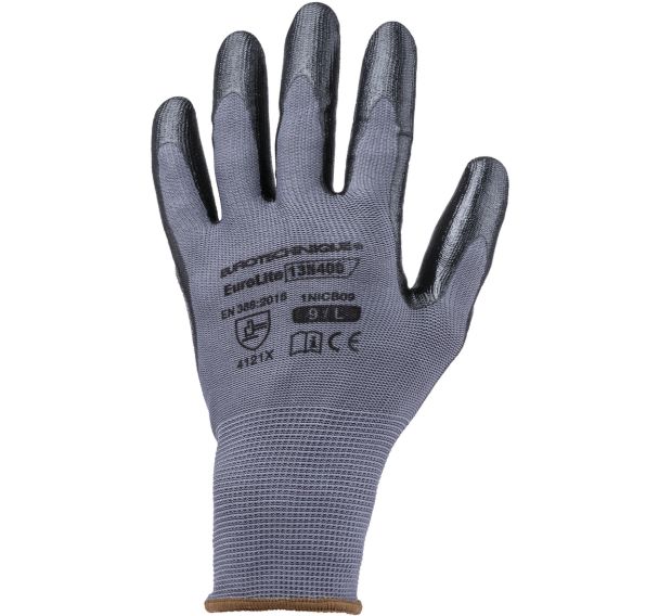 Gants Eurolite 13N400 J13 gris enduit nitrile noir - Coverguard