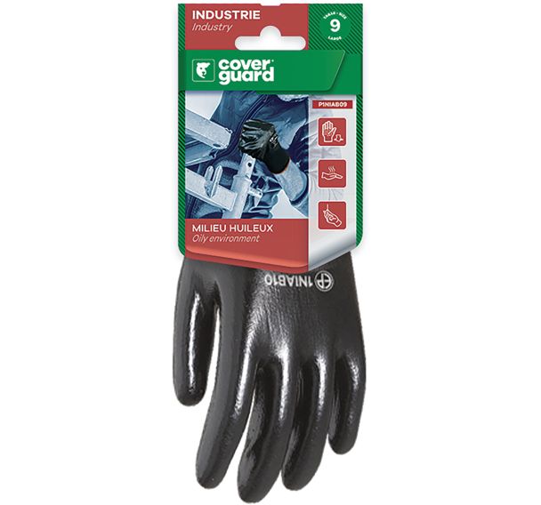 Gants Eurolite 1NIAB J15 enduit 3/4 nitrile noir - Coverguard