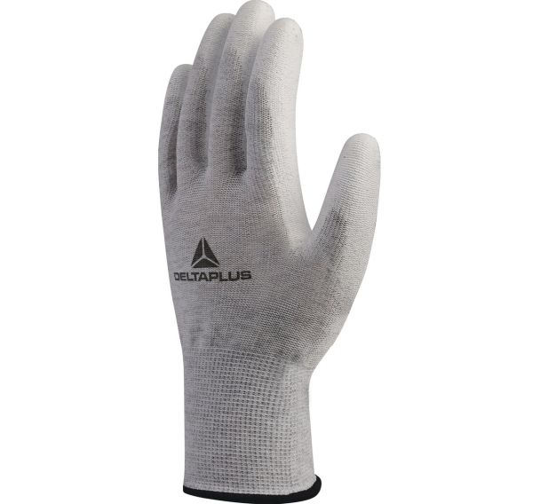 Gants antistatique tricot polyester carbone paume enduite PU