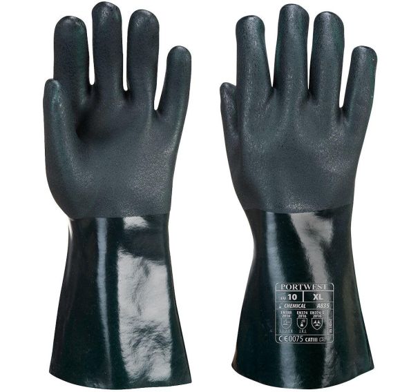 Gants de protection PVC 35cm double trempage - Portwest (12 paires)