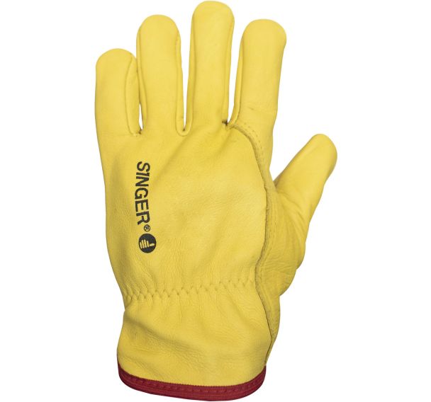 Gants en cuir tout fleur de bovin doublé molleton - Singer