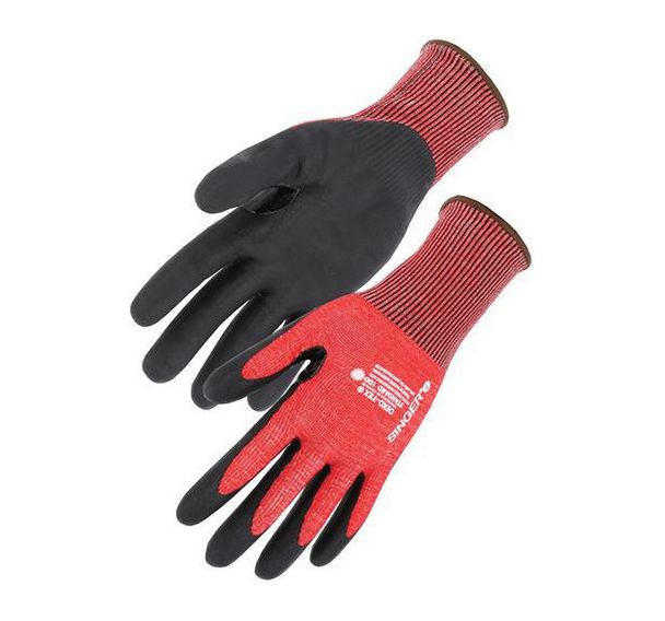 Gants nitrile mousse coupure D support PEHD dos non enduit - Singer Safety