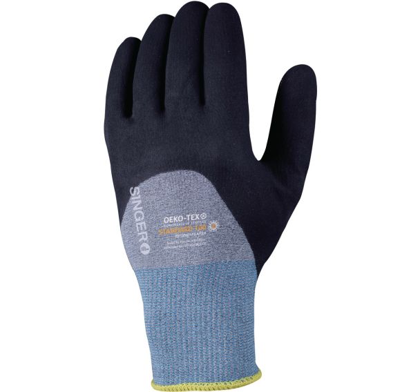 Gants nitrile picots enduction 3/4 main Jauge 15 - Singer