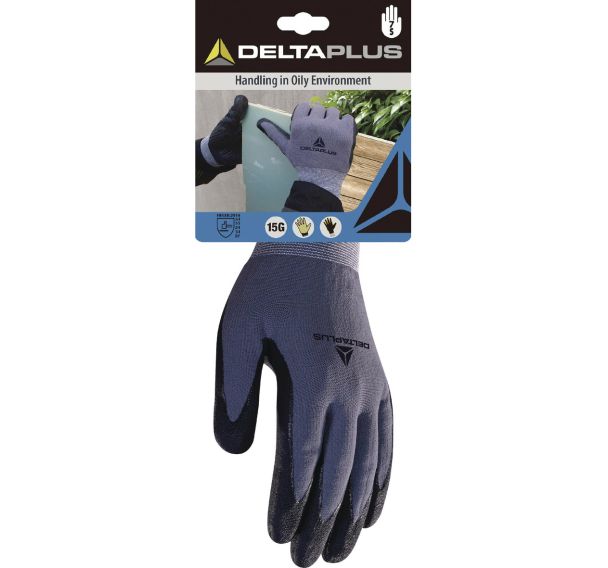Gants tricot polyamide spandex paume nitrile PU + picots - Delta Plus