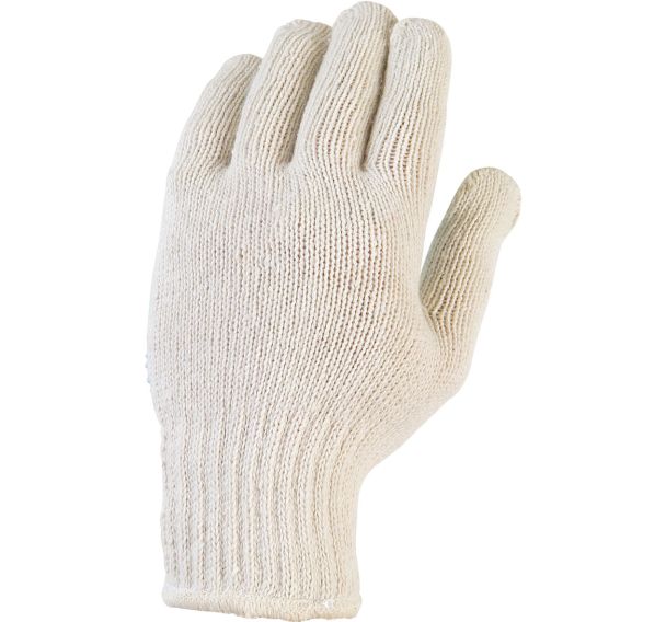Gants tricote polyester/coton picots PVC sur 2 faces - Blanc - Singer Safety