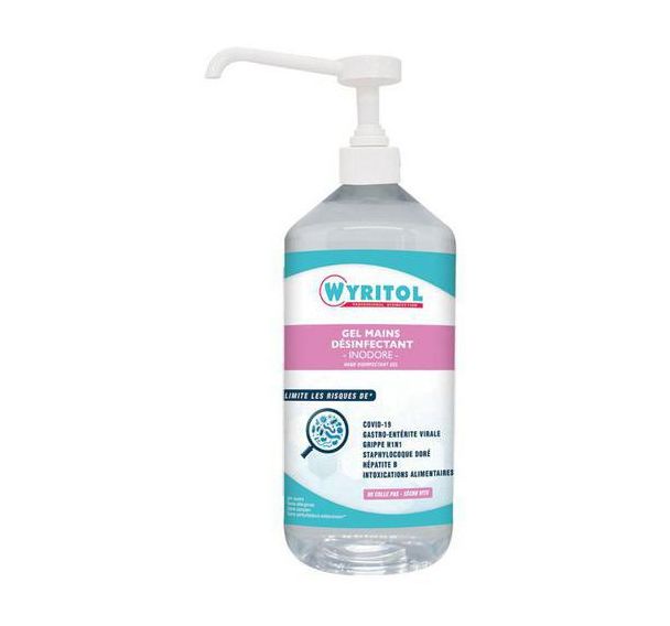 Gel hydroalcoolique mains Wyritol - Flacon pompe 0,5 L