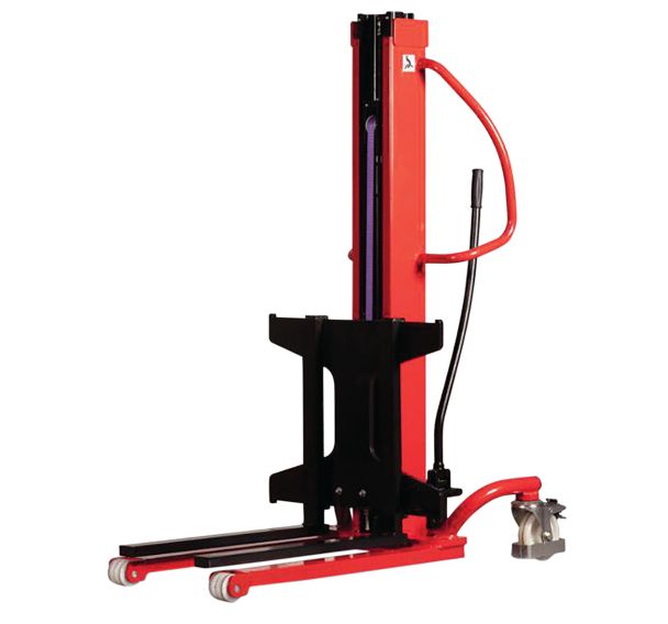 Gerbeur tout manuel mono-mât avec fourches ajustable