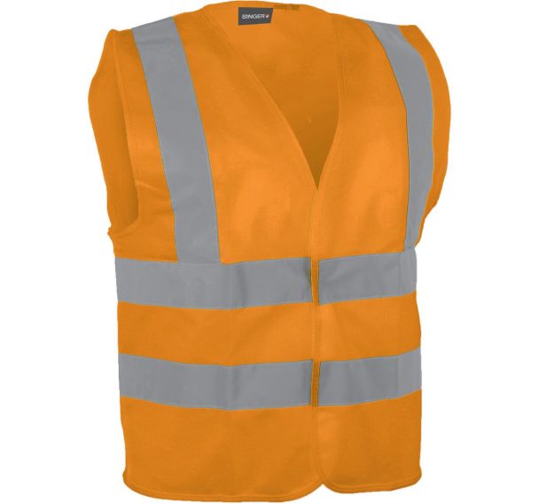 Gilet haute visibilité orange 4 bandes s-3xl - Singer