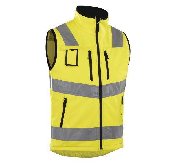 Gilet softshell haute visibilité jaune fluorescent