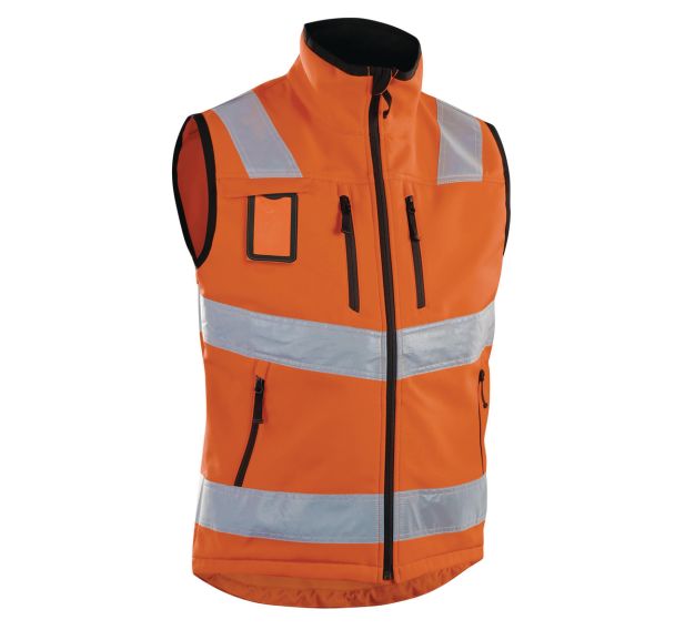 Gilet softshell haute visibilité orange fluorescent