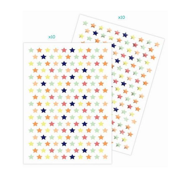 Gommettes étoiles métallisées & pastel x3240 unités