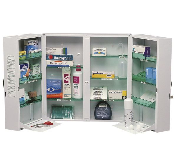 Grande armoire à pharmacie ROSSIGNOL 2 portes modèle avec kit de base.