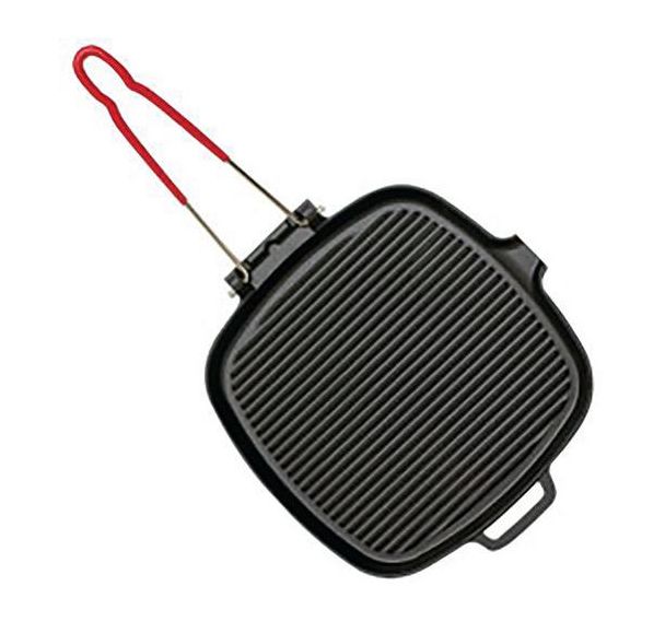 Gril viande caré fonte noire 25cm