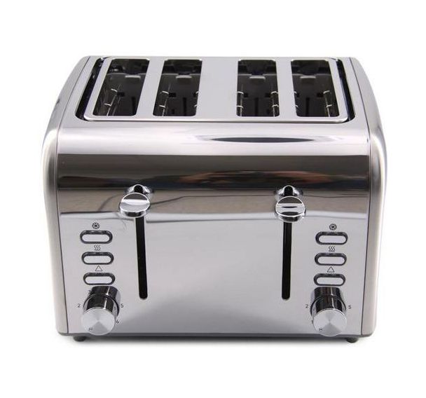 Grille Pain 1600W en inox - 2x2 toast cuisson, therm 6