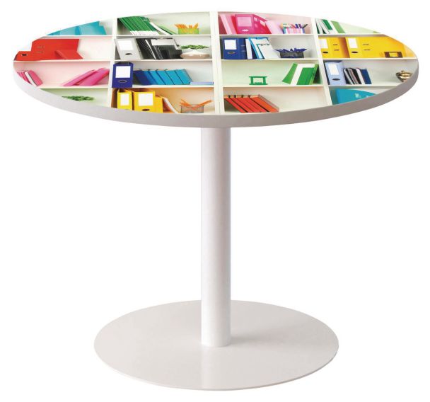 Guéridon Ø 80 cm plateau coloris Décor - Manutan Expert