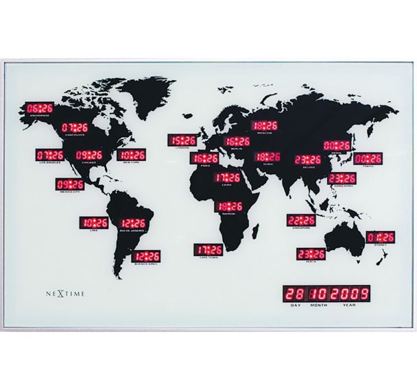 Horloge murale design World Time Digit - NeXtime
