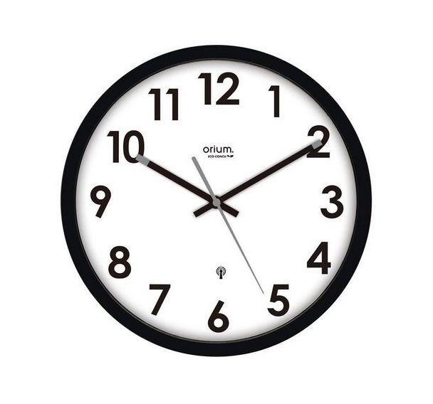 Horloge murale radio contrôlée Naturalis - noire - Orium