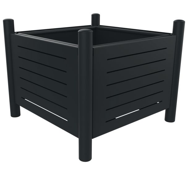 Jardinière ALLUR carrée métal ajouré gris 7016 - Buton Design