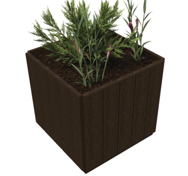 Jardinière Canopée carrée plastique recyclé - Espace Urbain