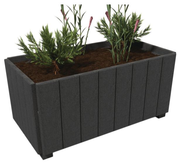 Jardinière Canopée rectangulaire plastique recyclé - Espace Urbain