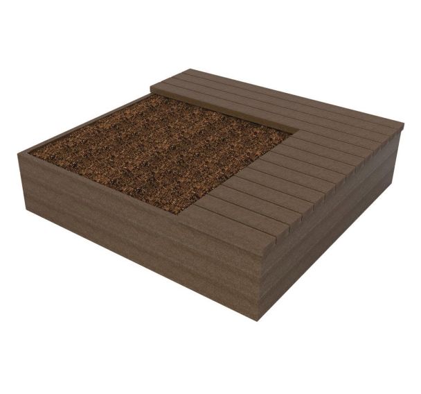 Jardinière Eden 180 x 180 cm d'angle droite - marron