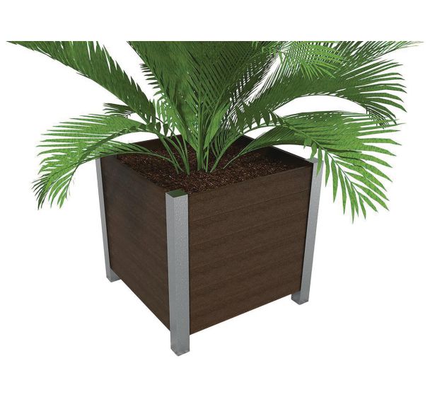 Jardinière Elégance 98 x 98 cm plastique recyclé - Espace Urbain