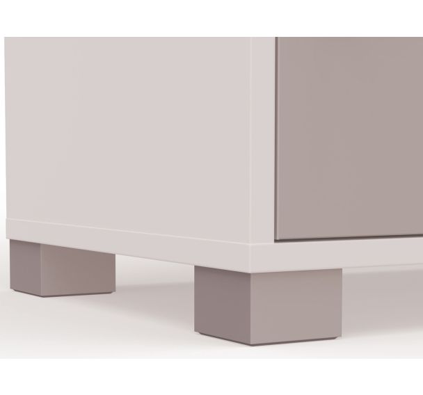 Jeu de 4 pieds carrés  H5 cm en aluminium