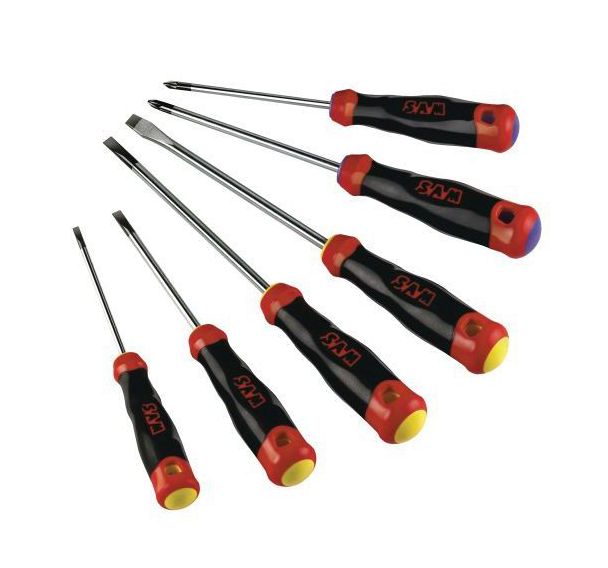 Jeu de 6 tournevis fente et pozidriv