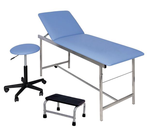 Kit Cabinet Inox divan d'examen, tabouret, marchepied 1marche - Holtex