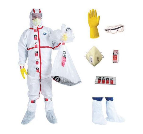 Kit complet de protections jetables contre l'amiante - Medicom