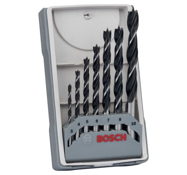 Kit de 7 mèches à bois 3,4,5,6,7,8,10mm