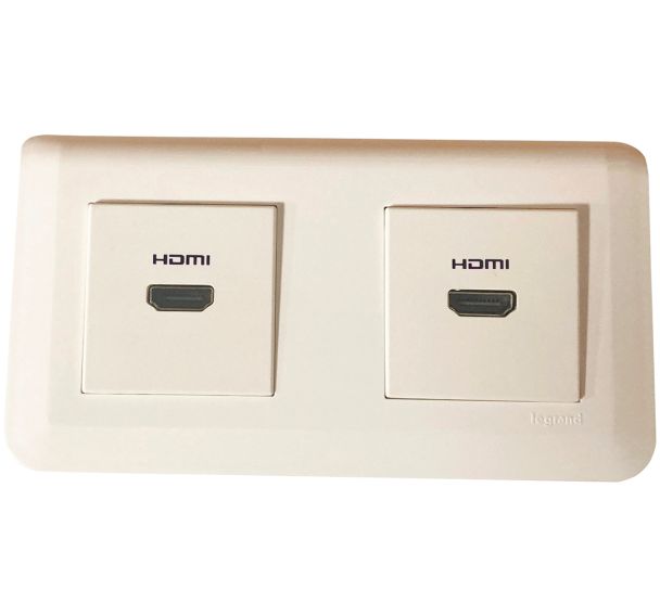 Kit déport mural 2 plastrons HDMI 2.0 câblé