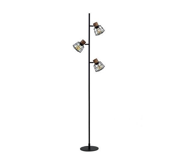 Lampadaire Happy acacia et metal noir