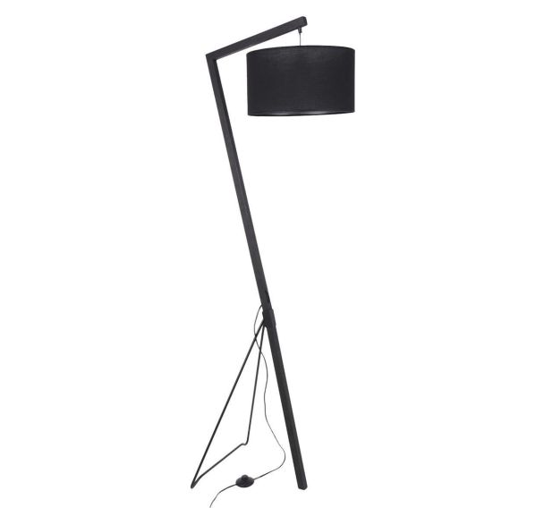 Lampadaire bois BOGART H162 cm noir Corep