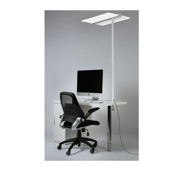 Lampadaire orius glasslight kos led cellule pince blanc