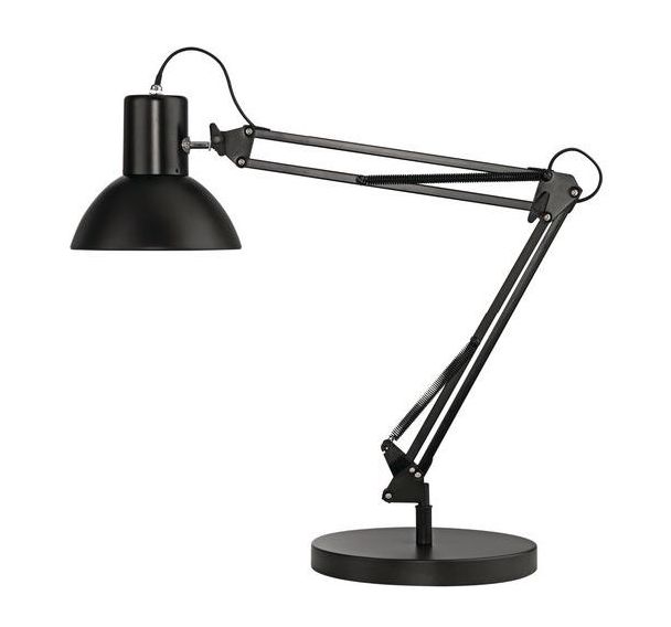 Lampe de bureau Success noire 66 cm socle et pince