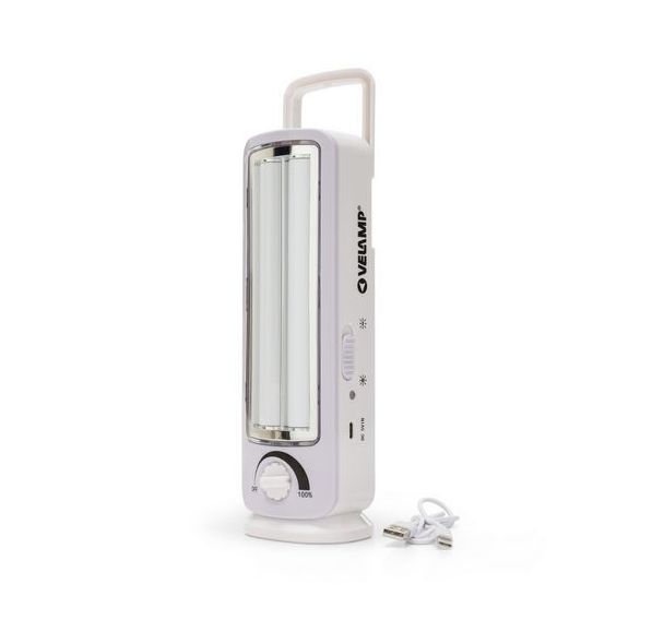 Lampe portative de secours 2 tubes LED 300 lm 23cm