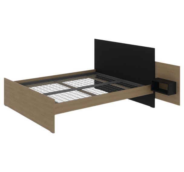 Lit EDY tête chevet droite sommier treillis - Enond Mobilier