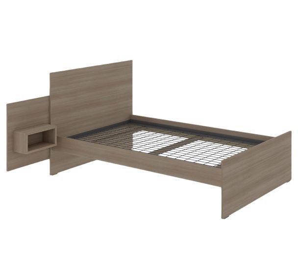 Lit EDY tête chevet gauche sommier treillis - Enond Mobilier
