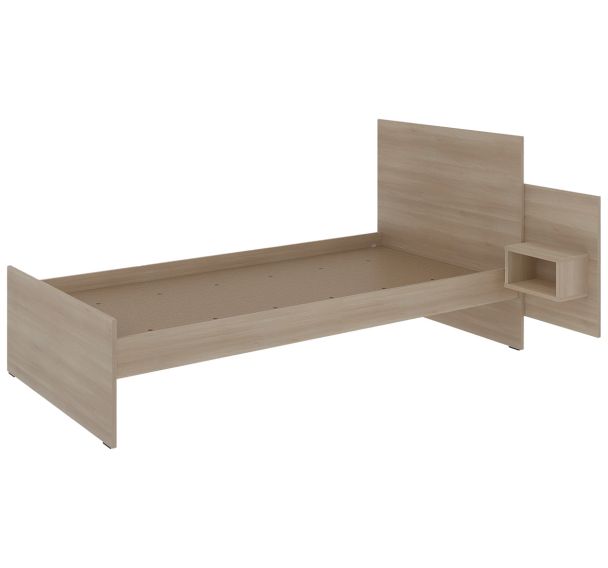 Lit EDY tête panneau chevet droite sommier aggloméré - Enond Mobilier